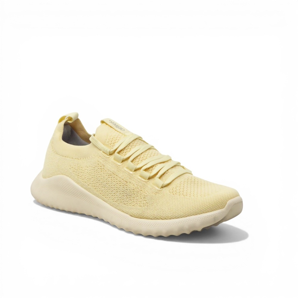 Aetrex Women Sneakers Yellow Carly Knit Orthotic Walking Shoes Size 7.5-8